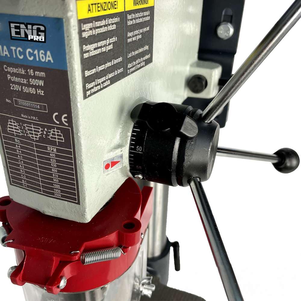 Taladro de banco de columna con transmisión por correa 16 mm ENG PRO MA TC C16A