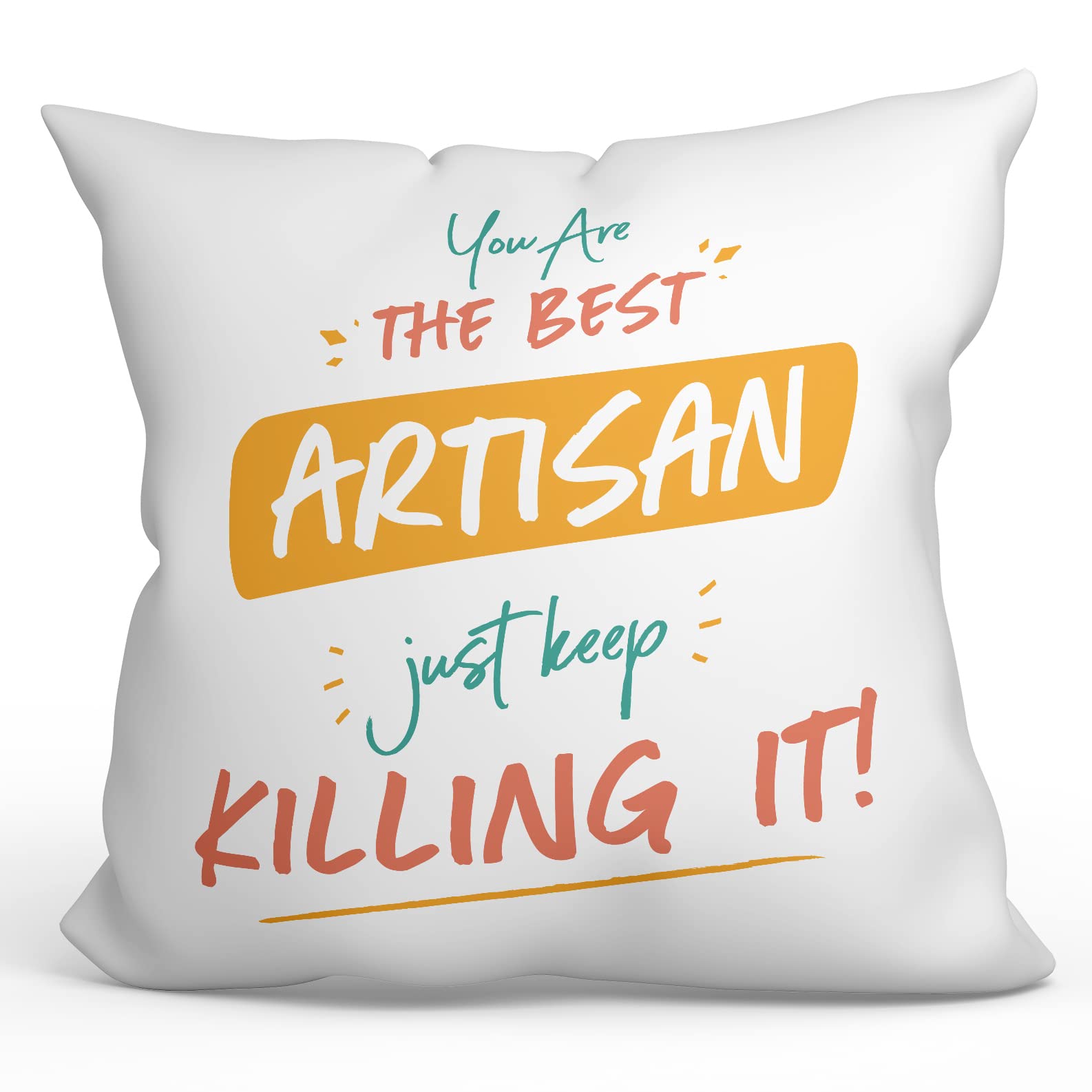 MUGFFINS ARTISAN woman Cushion Padding included - in English - You are the best keep killing it - Funny gift - Pillow: cover and filling 15.7x15.7 inches