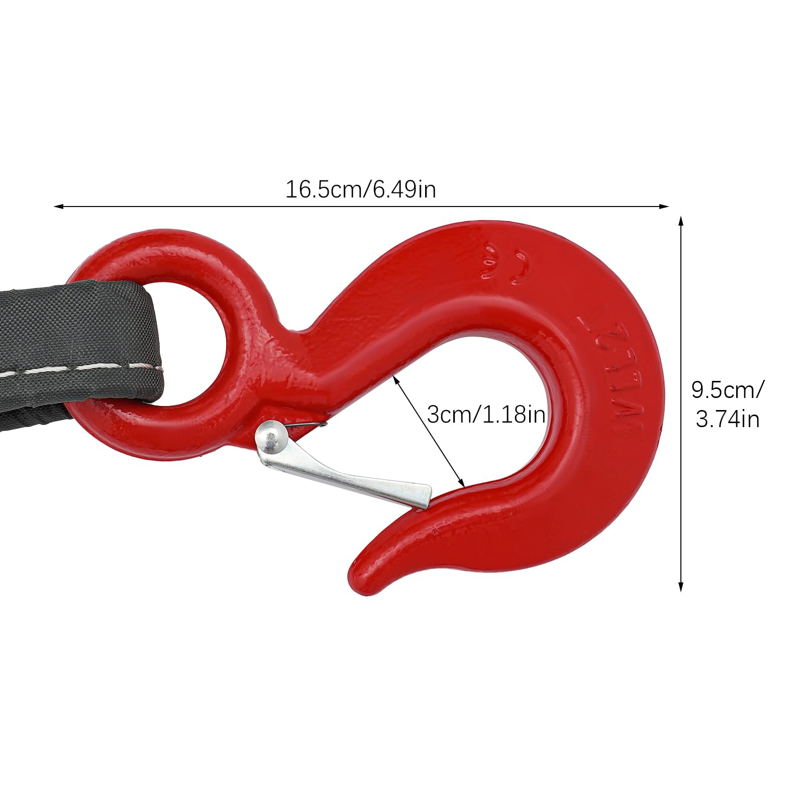 OUKANING 4 fili di catena, 1,5 m, G80, 4 ganci grandi, portata 6T, catena rotonda in acciaio con artigli di sicurezza per coperture di sollevamento, catena per cantiere e industria
