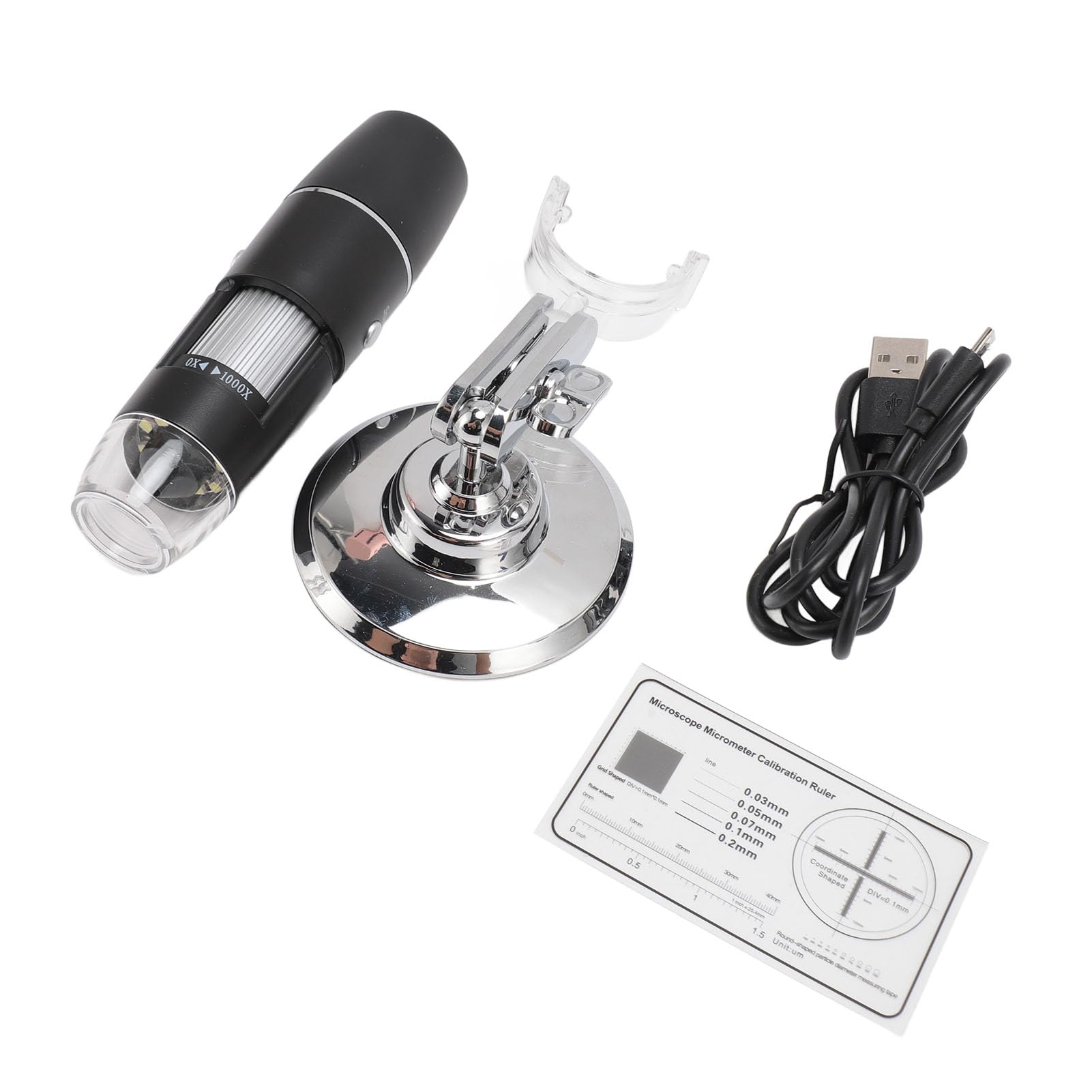 Generic Microscopio Tascabile Ricaricabile con 8 Luci LED Telecamera di Ispezione Ad Alta Definizione per Insegnanti e Hobbisti