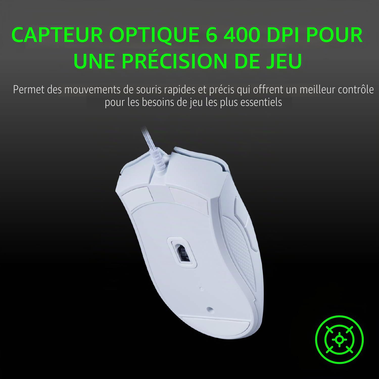 Razer DeathAdder RZ0103850200 Essential Souris Blanc