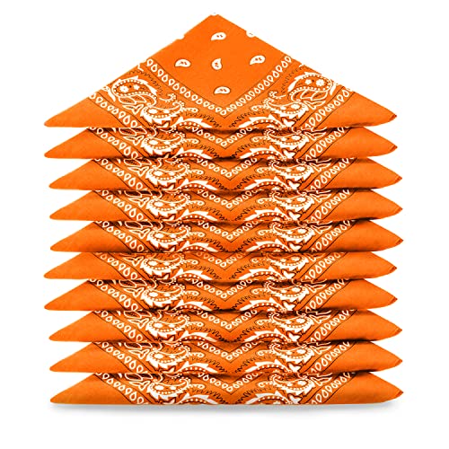 Karl Loven Lot de Bandana 100% Coton paisley foulard fichu Orange
