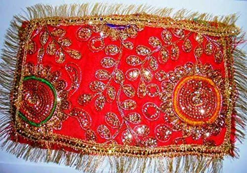 art indo Set of 2 Handmade Temple Cloth For Navratri Puja - For Placing Gods/Idols in Home Temple For Diwali Navratra