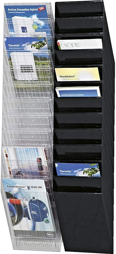 Durable 1709763010 Flexiboxx 12 A4, espositore da parete, f.to A4 verticale, 12 comparti, 240x1115x135 mm, bianco