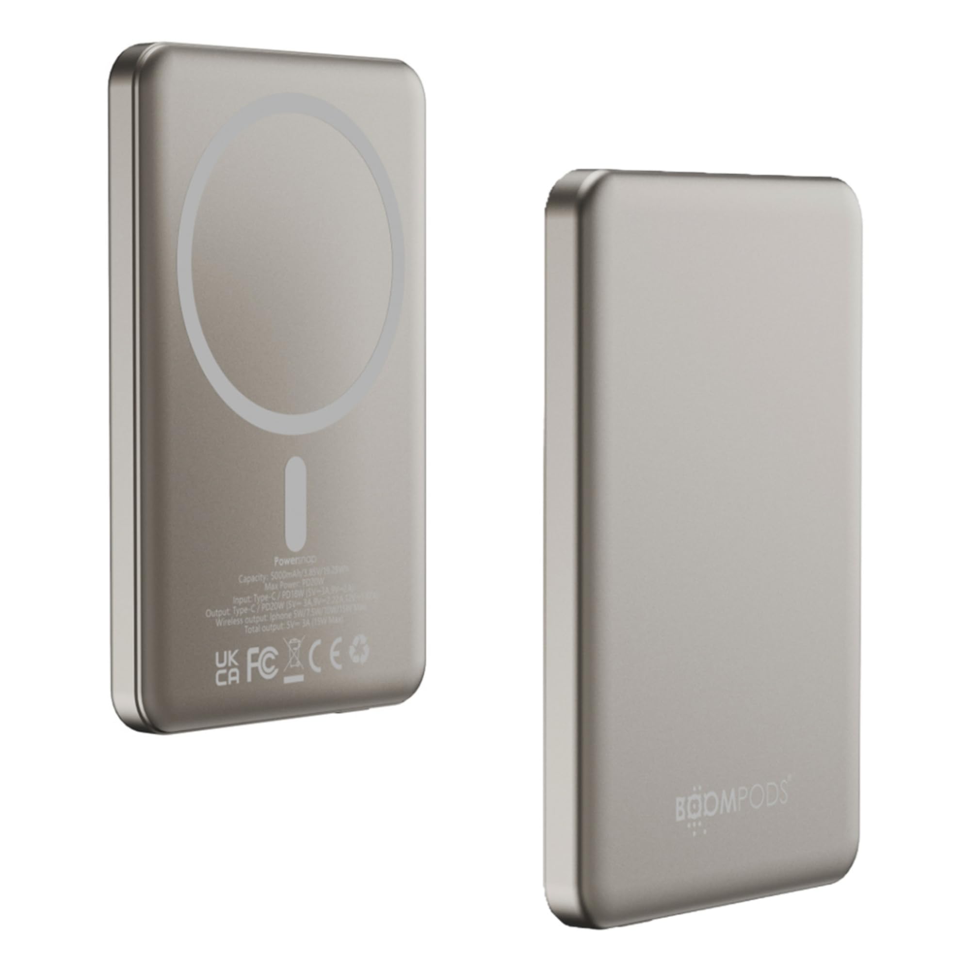 Boompods PowerSnap 5000mAh Titanium Magnetic Powerbank