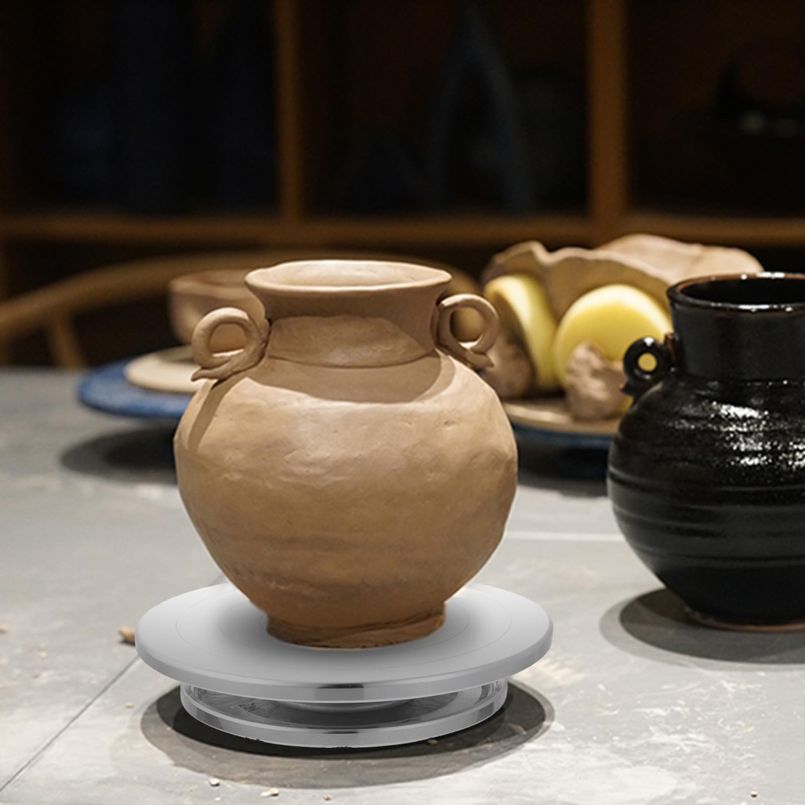 SOIMISS Tornio di Alluminio Girevole Lega Argento per Ceramica