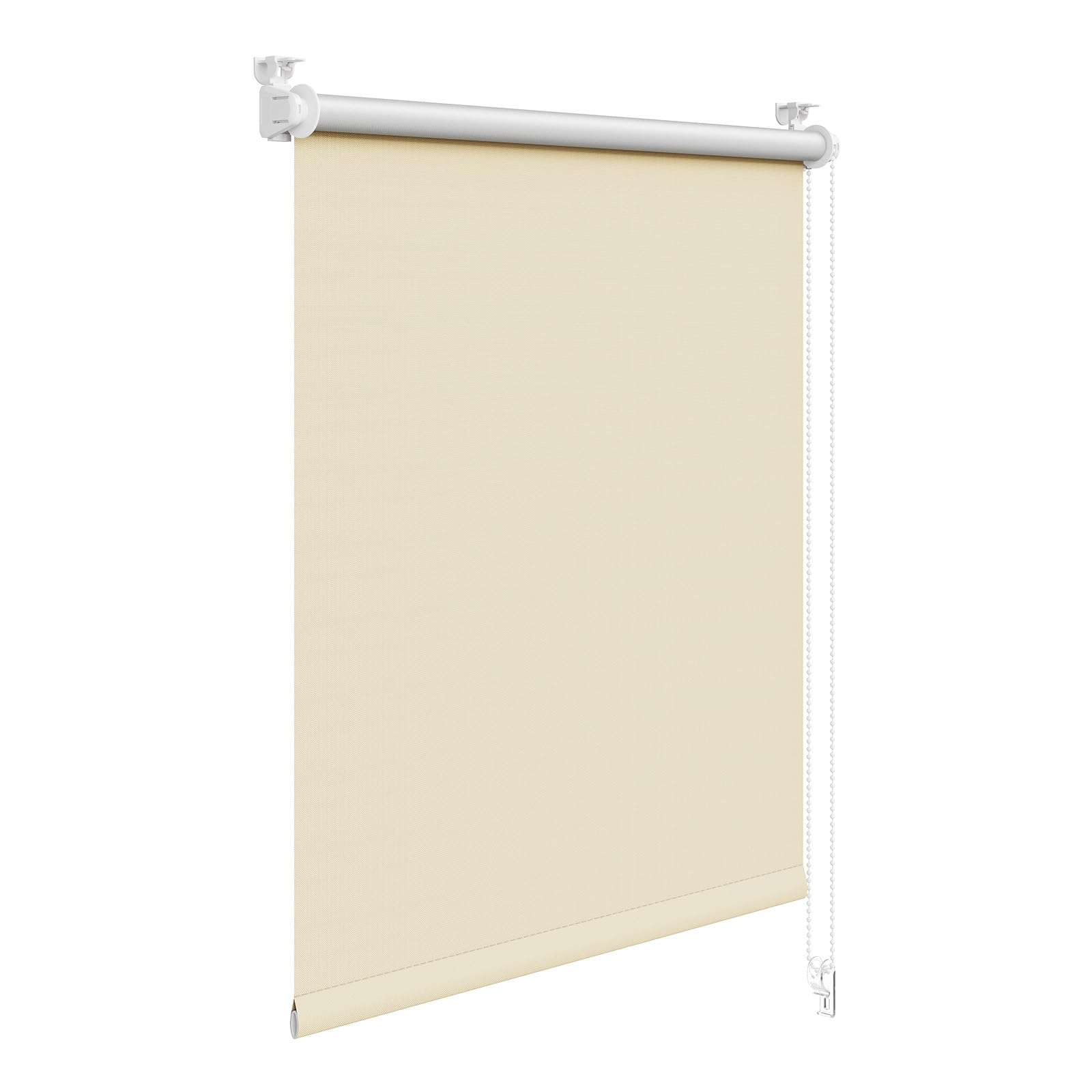 WOLTU Occultant Enrouleur sans Perçage, Rideau Opaque Revêtement Argent, Protection Soleil 70x210 cm Beige