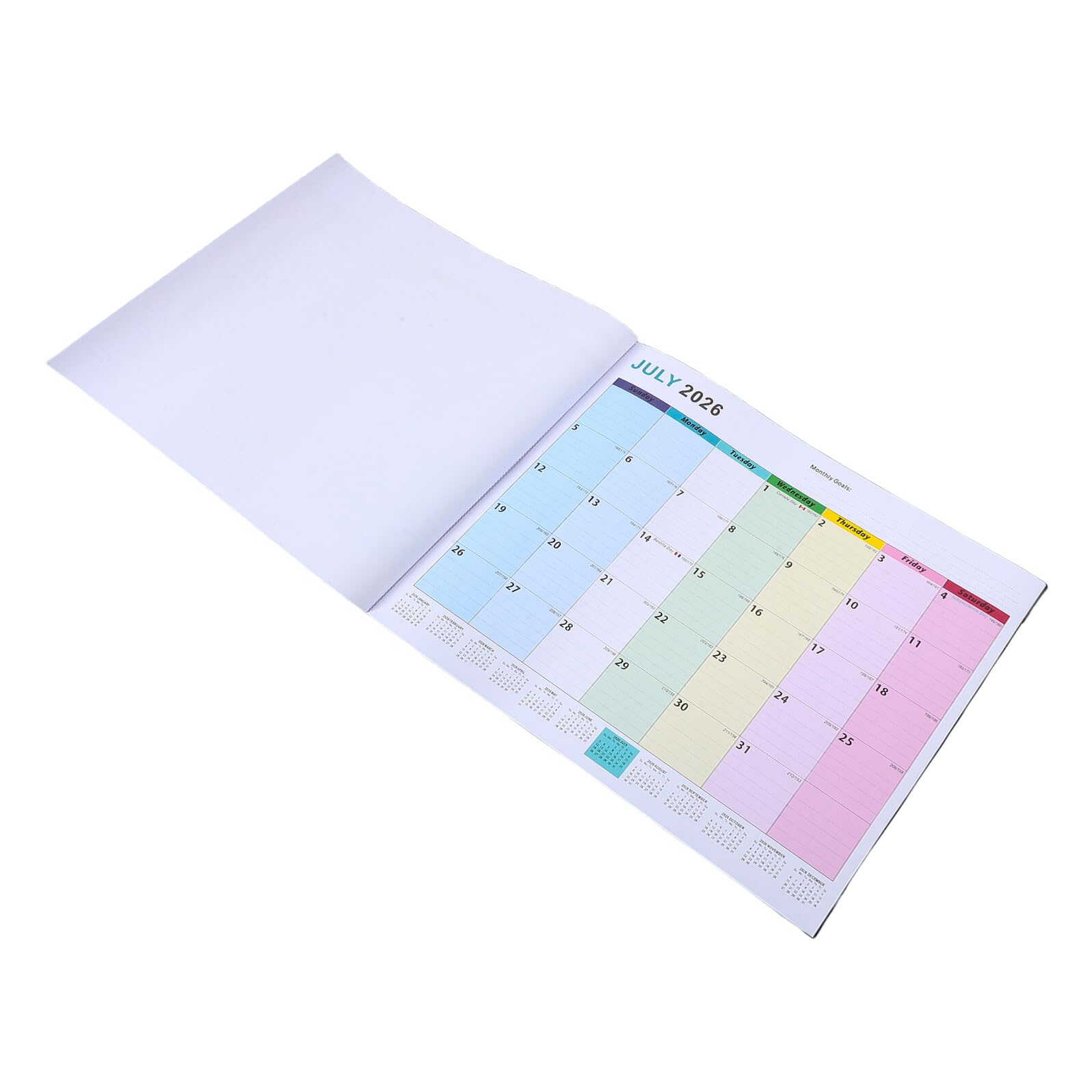Calendario da Parete Oversize Verticale Inglese Planner Mensile per Appendere Grande Formato per Casa e Ufficio Organizzatore Annuale Visibile e Moderno