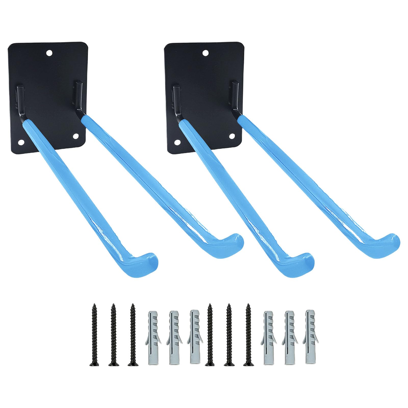 YWLUUOO of 2 Large Utility Wall Hooks for Garage Shed Workshop Storage Heavy Duty Coated Iron Hangers for Heavy Loads Duty Garage Hooks