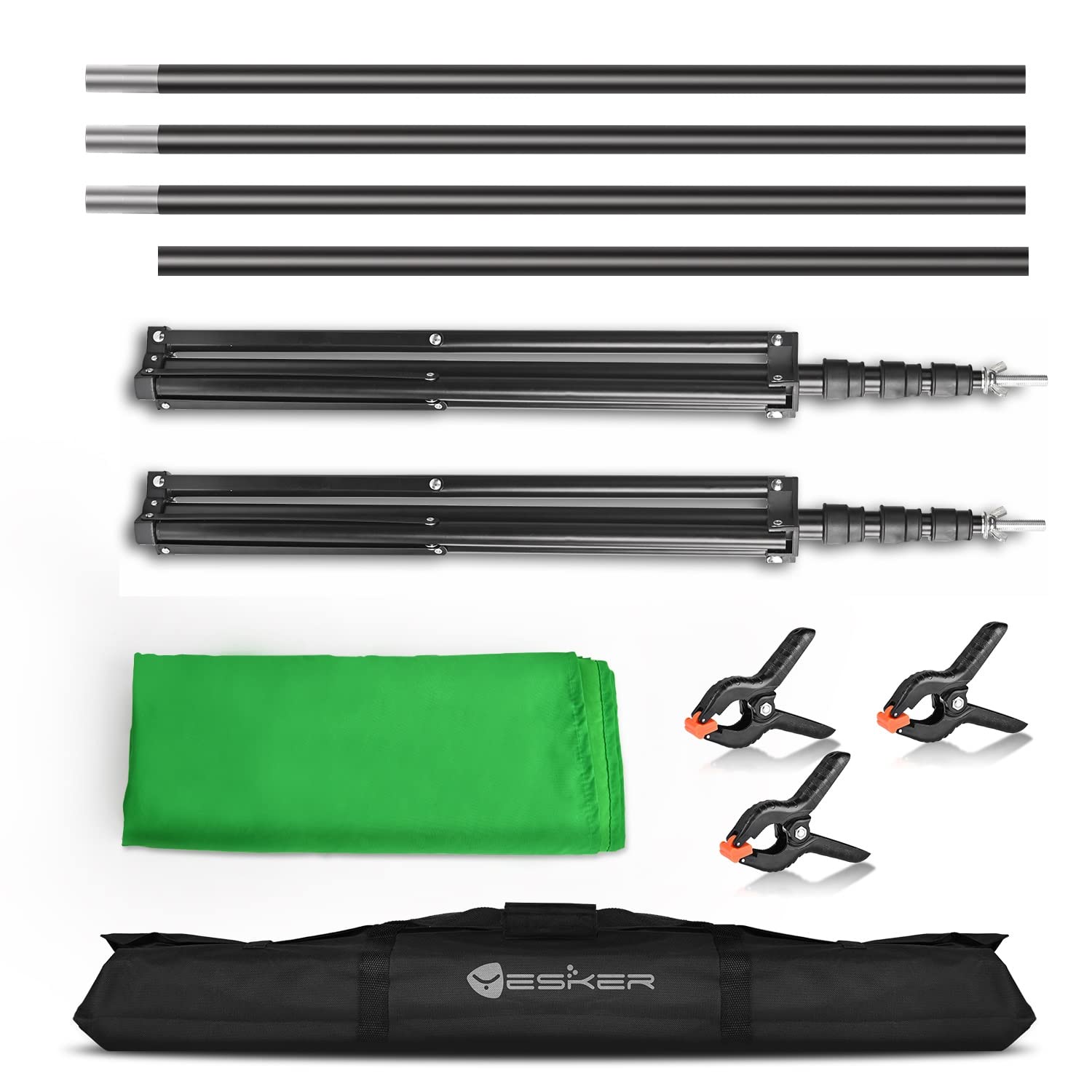 Yesker Photo Video Studio 8.5 x 10ft Green Screen Backdrop Stand Kit