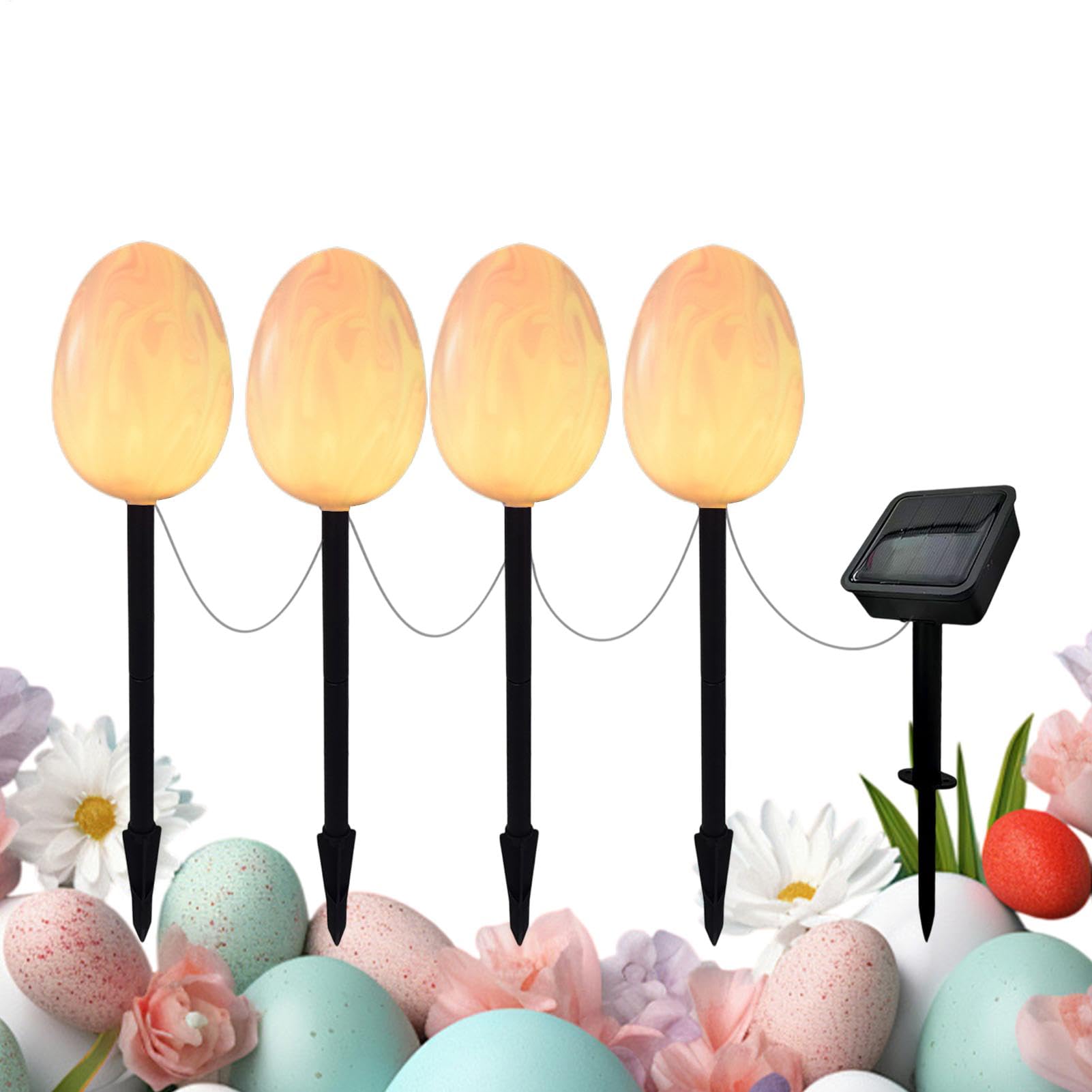 Wielkanocne światła jajeczne, światła wielkanocne Easter Egg Solar Lights | Wodoodporna lampa ścieżka, dekoracje świąteczne, dekoracyjna sztuka na dziedzińcu ogrodowym