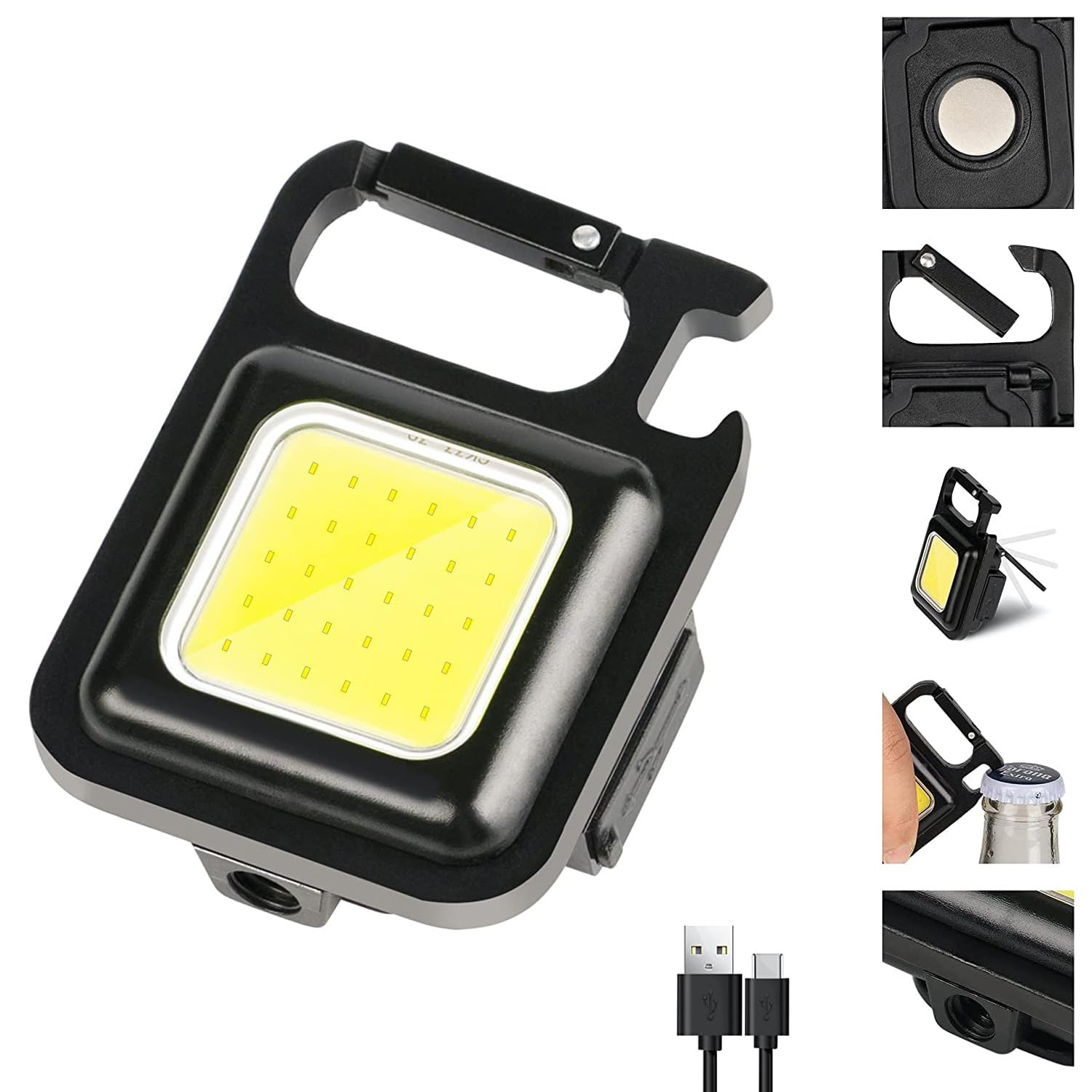 Allextreme Keychain Flashlight 4 Light Mode Magnetic Work LED 6W USB Rechargeable Bottle Opener Water Resistant for Camping & Nighttime Trekking (B0BW3YKYY6) Amazon Price History, Amazon Price Tracker