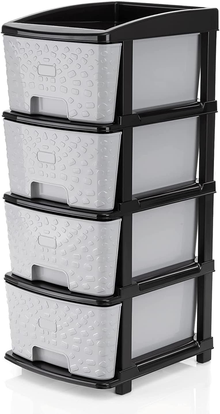 BTOS 4-XL Drawer Multipurpose Drawer Plastic Modular Chest Storage Organizer Home, Office, Parlor, School, Doctors, Home and Kids(Dimension-30cmx38cmx80cm) (4XL)
