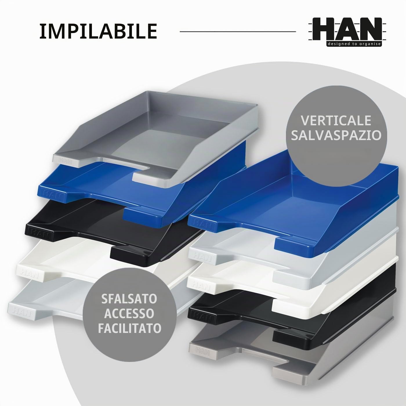 HAN 1027-X-13 Porta corrispondenza KLASSIK. Moderno, brillante. Imballo 10 pezzi, nero