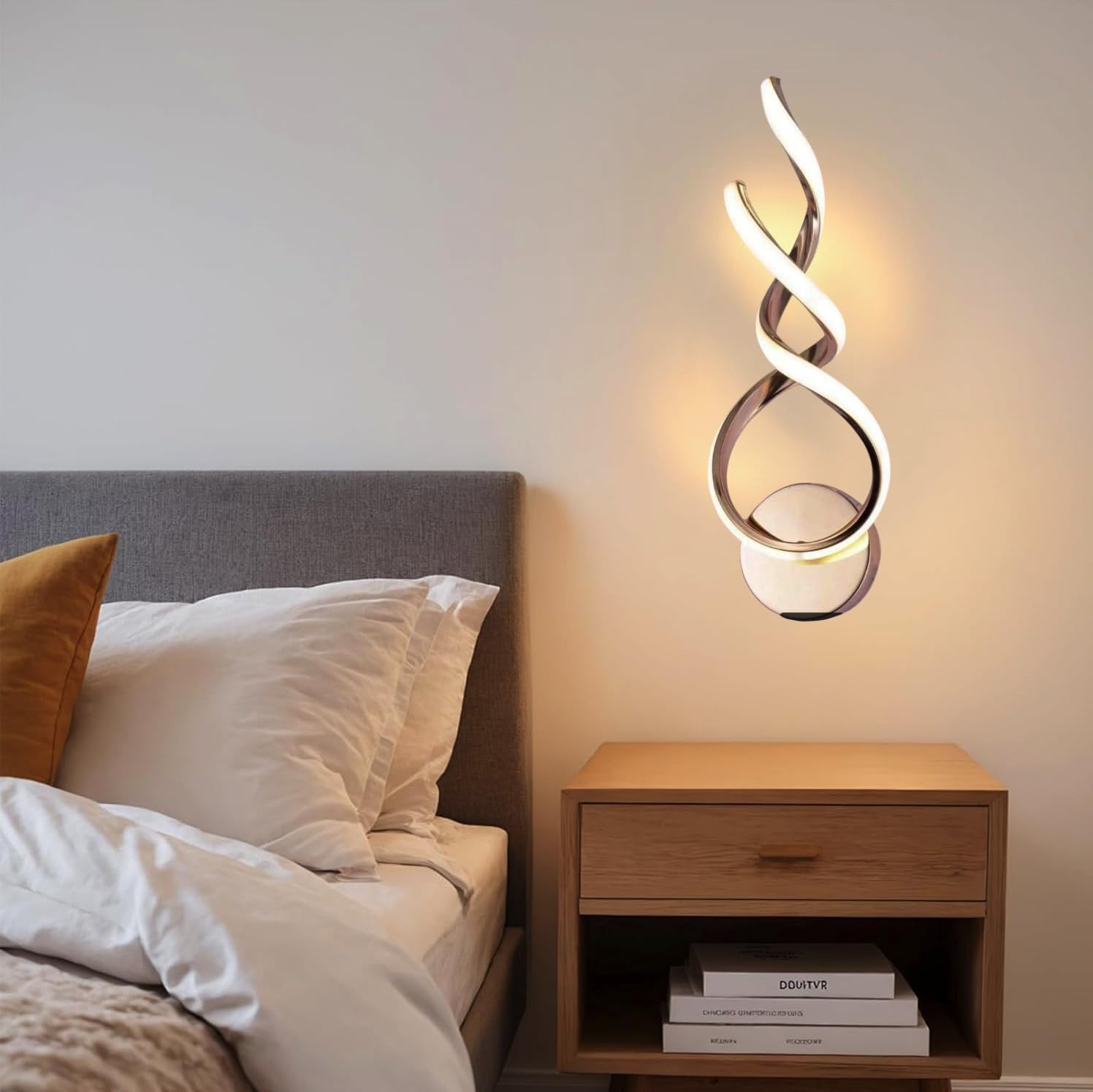 Groeien Modern 3 Color LED Wall Sconce Infinity Glow Wall Light for Bedroom Living Room Corridor Lighting Fixtures Wall Mount(Warm+Natural+Coolwhite)(Infinity Glow)