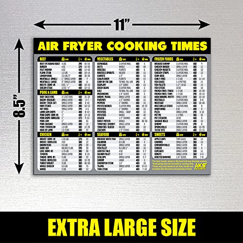 Air-Fryer-Cooking-Times-Chart-Magnet-Extra-Large-Easy-to-Read-Airfryer-Magnetic-Cheat-Sheet-Healthy-Airfryers-Cookbook-Accessory-Liners-Food-Kitchen-Conversion-Air-Fryer-Oven-Accessories-Grey Air Fryer Cooking Times Chart Magnet Extra Large Easy to Read Airfryer Magnetic Cheat Sheet Healthy Airfryers Cookbook Accessory Liners Food Kitchen Conversion Air Fryer Oven Accessories Grey