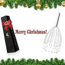 USAGA 36 Fingers Head Massager Scalp Massager Head Scratcher, Stocking Stuffers Gift for Scalp Body Relaxing (Silver)