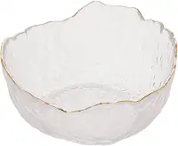 WOLFF - Bowl de Cristal Martelado com Borda Dourada Taj 720ml