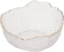 WOLFF - Bowl de Cristal Martelado com Borda Dourada Taj 720ml