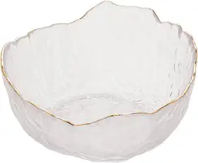 WOLFF - Bowl de Cristal Martelado com Borda Dourada Taj 720ml