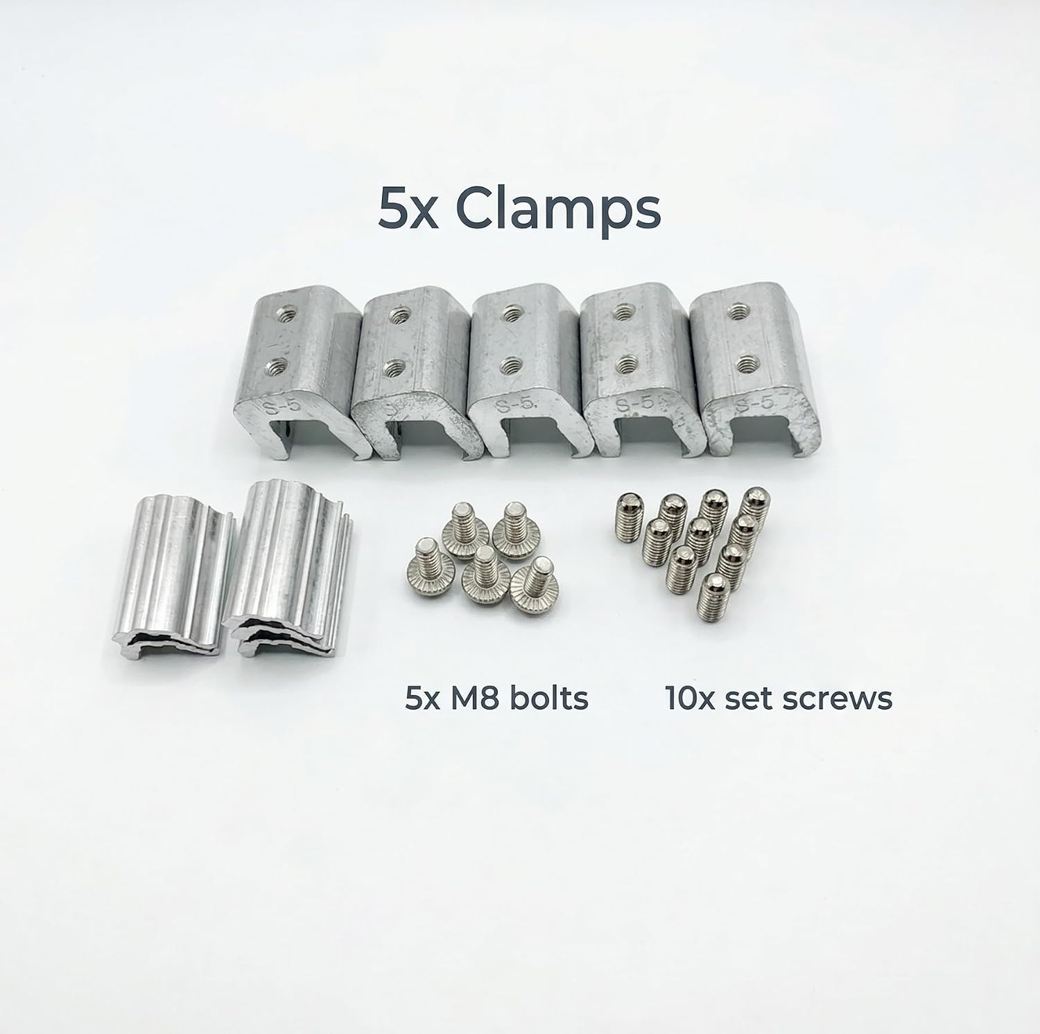 Radiant Solutions Company S5N Roof Clamp, 5-Pack for Standing Seam Metal Roof Clamps, Ideal for Heat Cable, Heat Tape, Solar Panel, Snow Guard Attachment, Made in USA