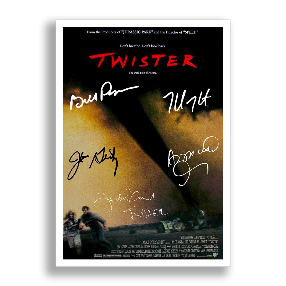 Mounted Gifts Trading A3 Poster Only Twister Cast Signed Autograph Poster Photo Print Framed Memorabilia Gift Movie Film 1996 Helen Hunt Bill Paxton (A3 Poster Only)