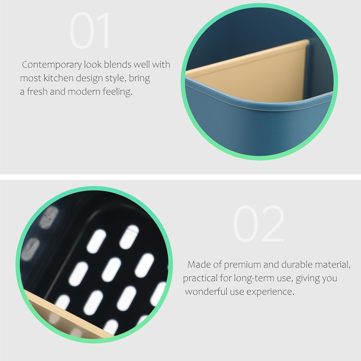 Luxshiny PP Grid Chopstick Case with Drain Tray, Ventilated Drying Holder
