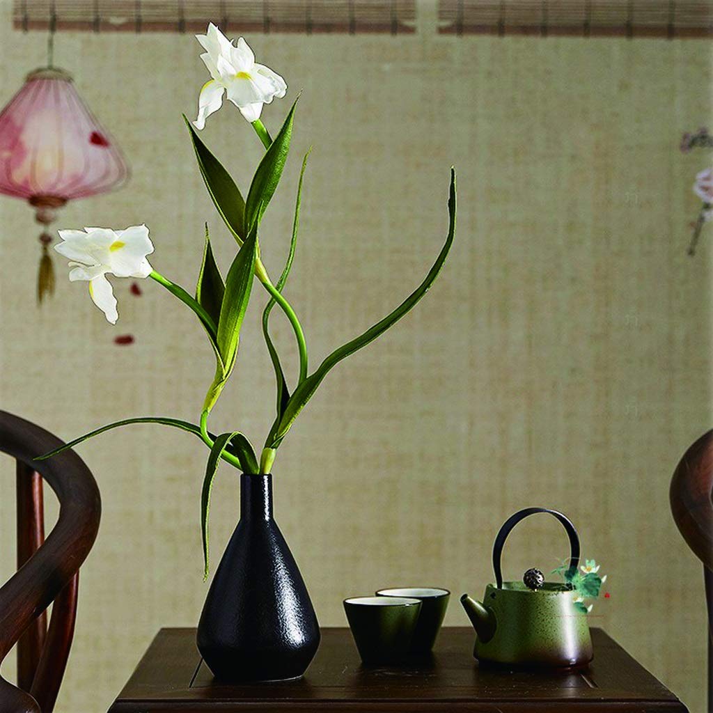 GLigeT Kunstblumen 17,7-Zoll-künstliche Blumen-Bonsai for Büro-Teestube-Wohnzimmer-Anzeige, gefälschte Blumen-Bonsai mit Keramikvase (weiß) Blumen Fake