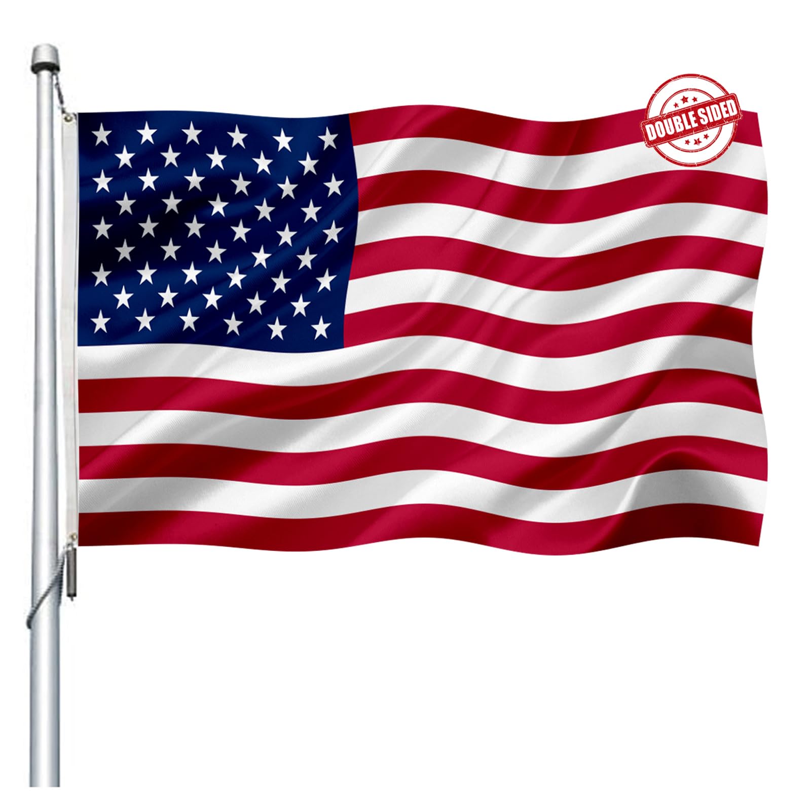 Flags for Outside 3x5 Double Sided- Premium Heavy Duty Durable 3ply Large Patriotic Flag High Wind for Boat Decorations United States Flags Banner with 2 Brass Grommets 4 Rows Stitched