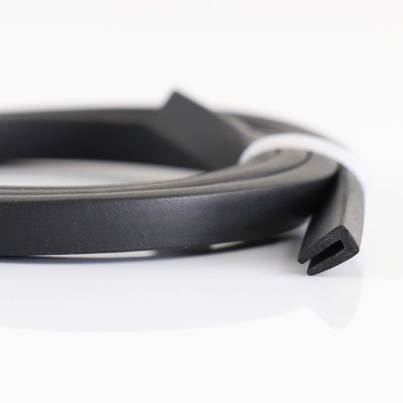 Flexible Rubber Edge Trim,U Shape Protector for Most Cars,Home Doors and Windows,Sharp Corner,Against Scratches and Bumps,Resistant Wear,Black (5FT)