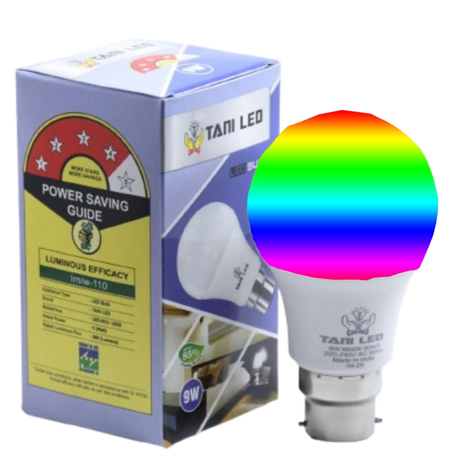 9W Auto Colour Shift LED Bulb with B22 Base | White & Multi-Colour Decorative Light | Energy-Efficient Ambient Lamp for Home & Parties