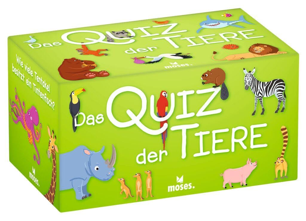 moses. 90153 Quiz, Children's Knowledge Quiz with 100 Exciting Animal Questions, Knowledge Game about the Empire of Animals, Guessing Game for Clever Kids and Animal Friends from 8 Years