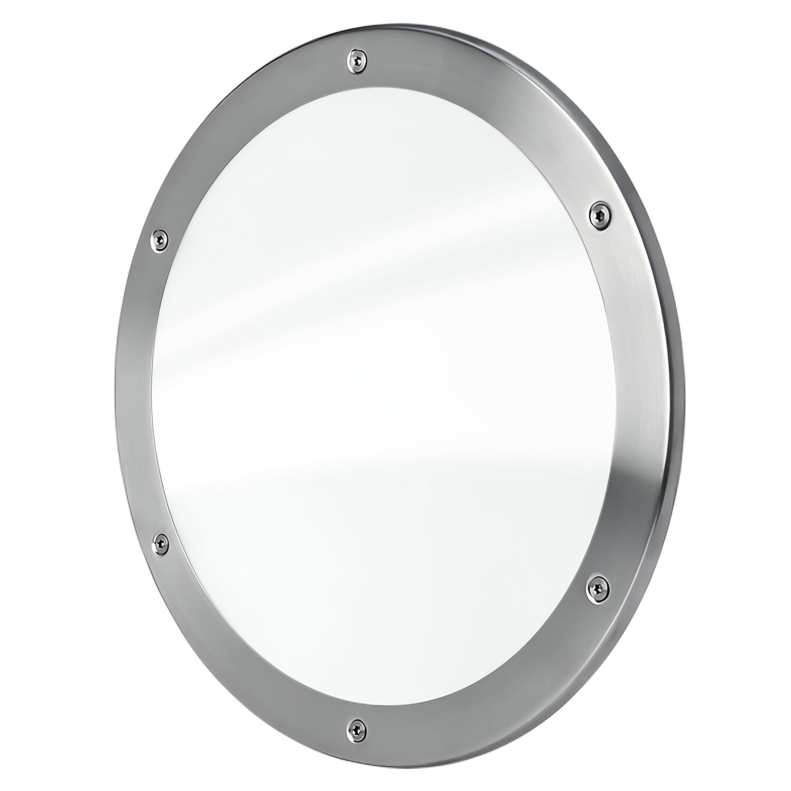 MLS Hublot B5000 de Porte, Acier Inoxydable,1 Anneau, 350 mm, Verre Clair | Verre de Sécurité Feuilleté, Montage Direct sur Panneau de Porte, Sans Découpe, Vis Visibles d'un Côté, 1 Pièce