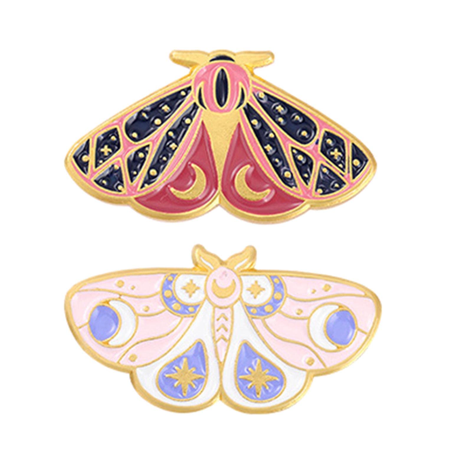 Broches de Solapa de 5 Piezas con diseño de Polilla esmaltada, Serie de Insectos de aleación, Accesorio de Ropa