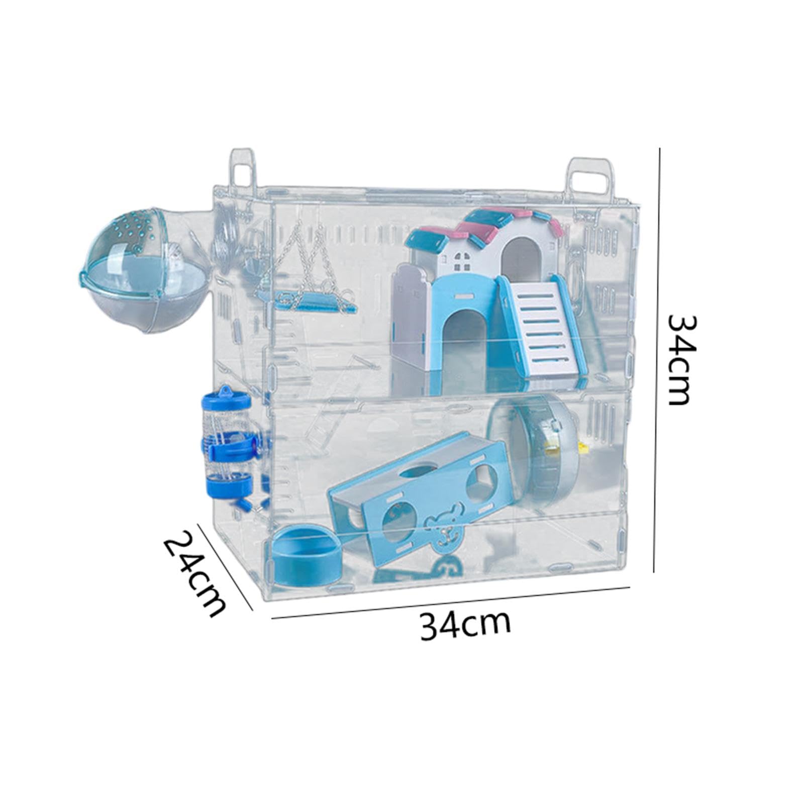 Hamster Cage Gerbil House Multifunción con Accesorios Caza de Animales Pequeños Fáciles Y Limpios para Ratones Hamsters Enanos Enanos Pequeños