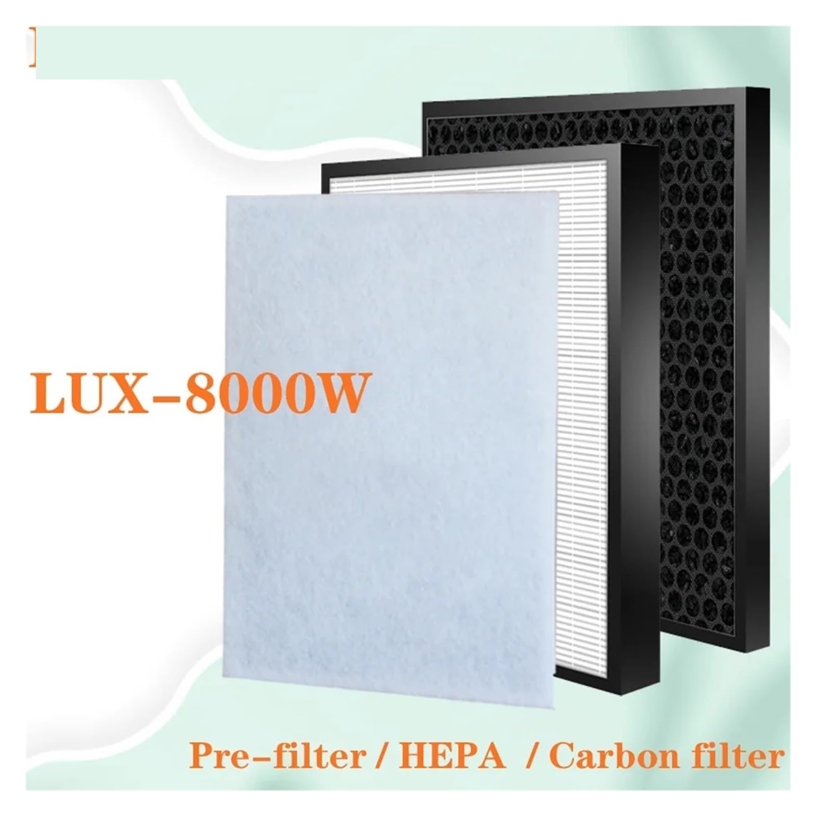 Filtro HEPA, Compatible With IClima, For LUX-8000W, Carbone Attivo | Pezzo di ricambio for l'eliminazione della polvere dell'elemento filtrante del purificatore d'aria di ricambio