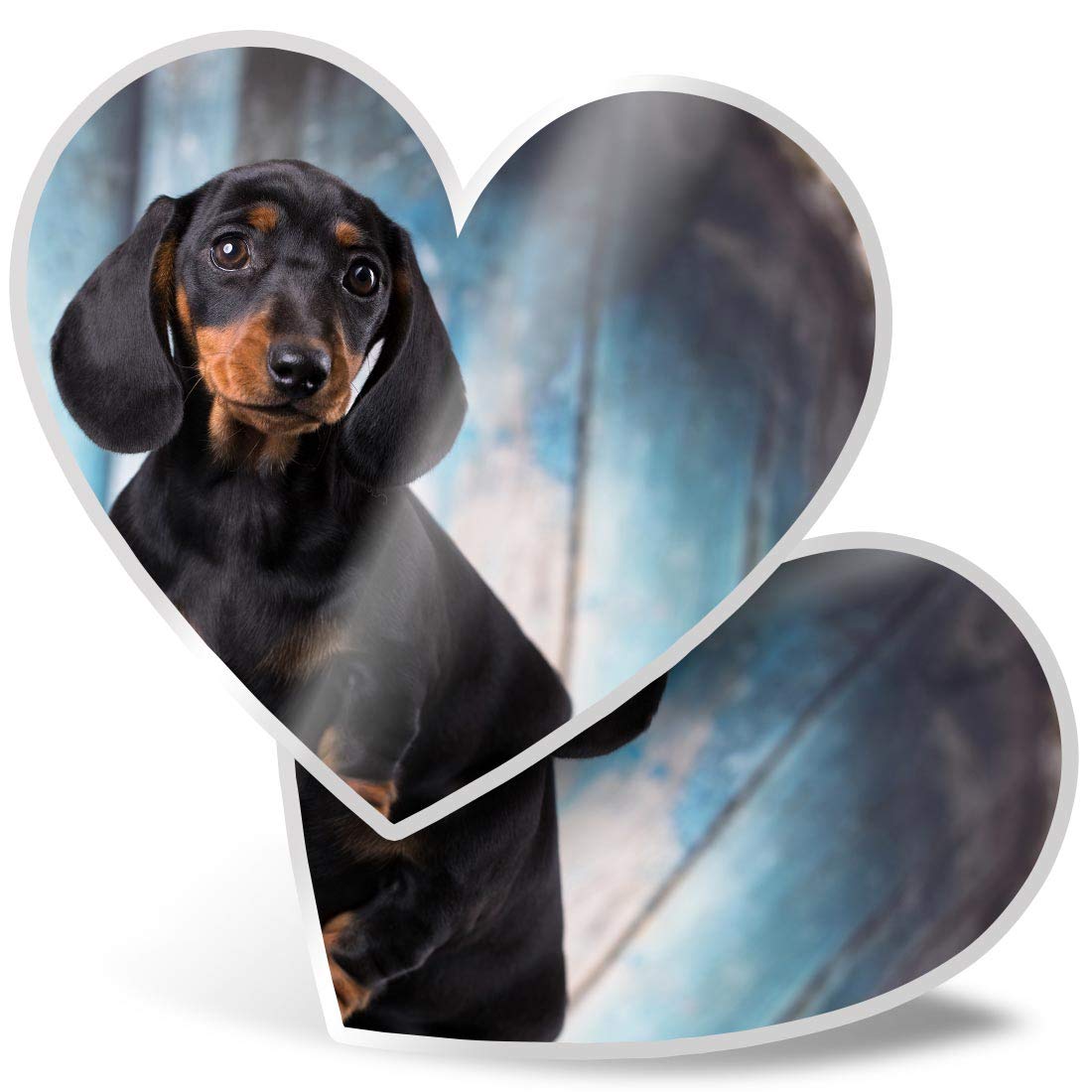 Destination Vinyl Ltd Multi X Heart Stickers 7.5 Cm - Sausage Dog Dachshund Puppy Fun Decals For Laptops,Tablets,Luggage,Scrap Booking,Fridges, #16342 Size 2