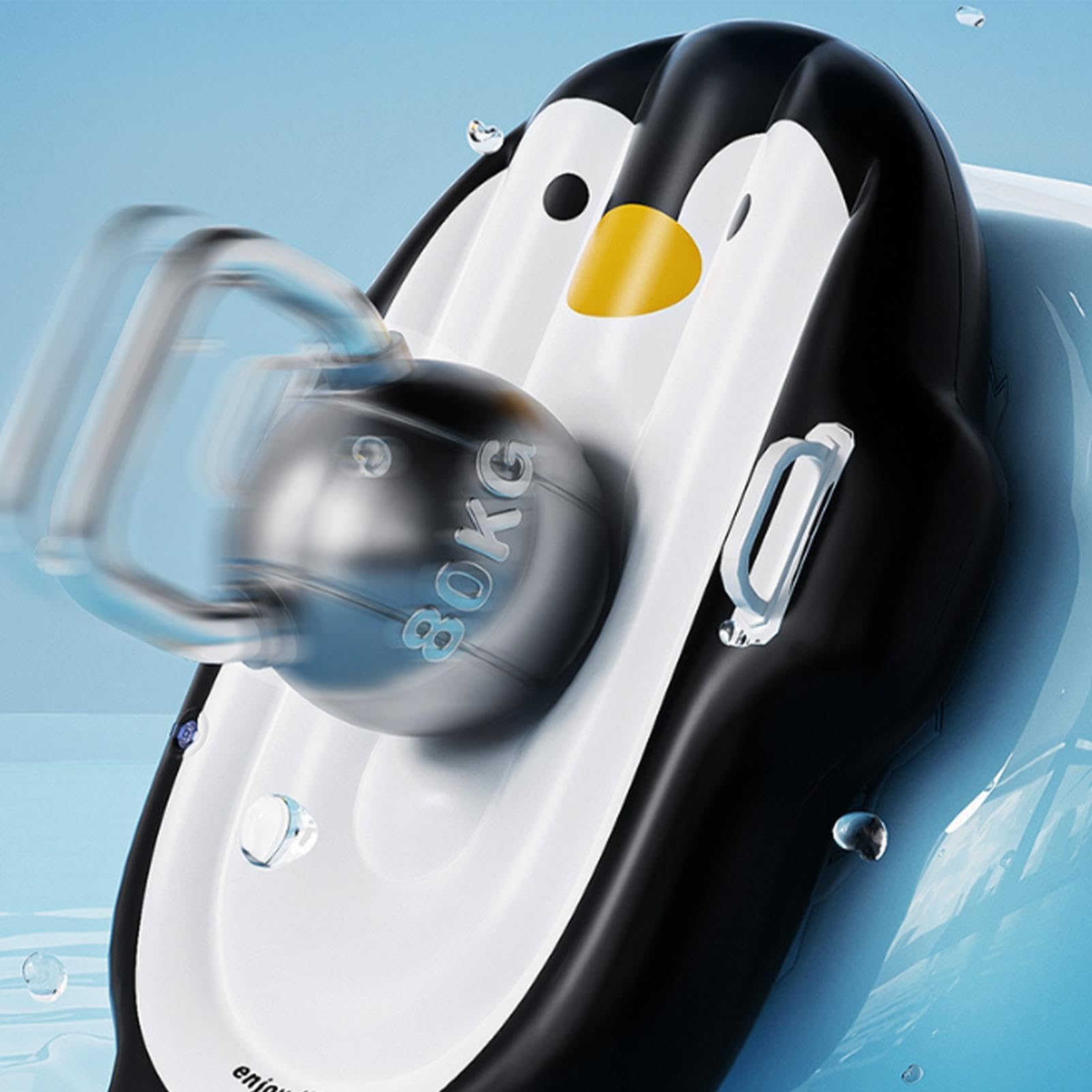 Generisch Bodyboard Kids – 600 G Pinguin-Surfbrett Mit Griffen | Tragbares Schwimmendes Brettspielzeug | Wasserrutsche Für Und Mädchen Am, Poolpartyspaß Im Sommer, Leichte Schwimmmatte Zum Erlerne