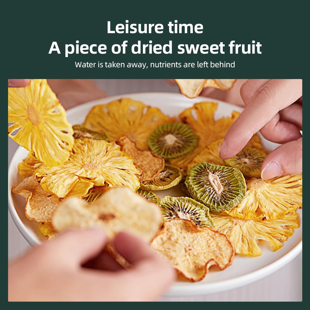 Disidratatore per Alimenti e Carne secca con Timer 12H Acciaio Inossidabile Spazzolato 12 Rastrelliere per l'Essiccazione 800W 30-90℃ Disidratatore per Frutta Verdura con Grande Manopola di Con