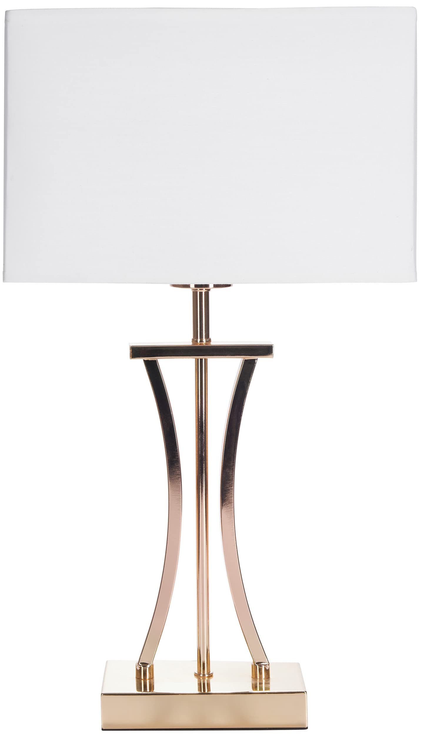 Brubaker Set di 2 Lampade da Tavolo o da Comodino Golden Column - Lampada da Tavolo in Metallo Vintage - Altezza 50 cm, Oro Bianco