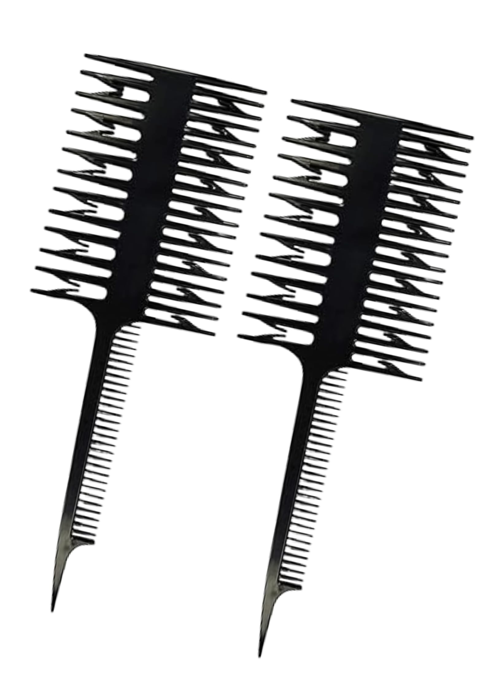 onward 3 sided hair comb dressing tool styling accessories for salon micro braiding for girl's highlight comb professional weaving comb rat tail hair styling comb black 2 pcs