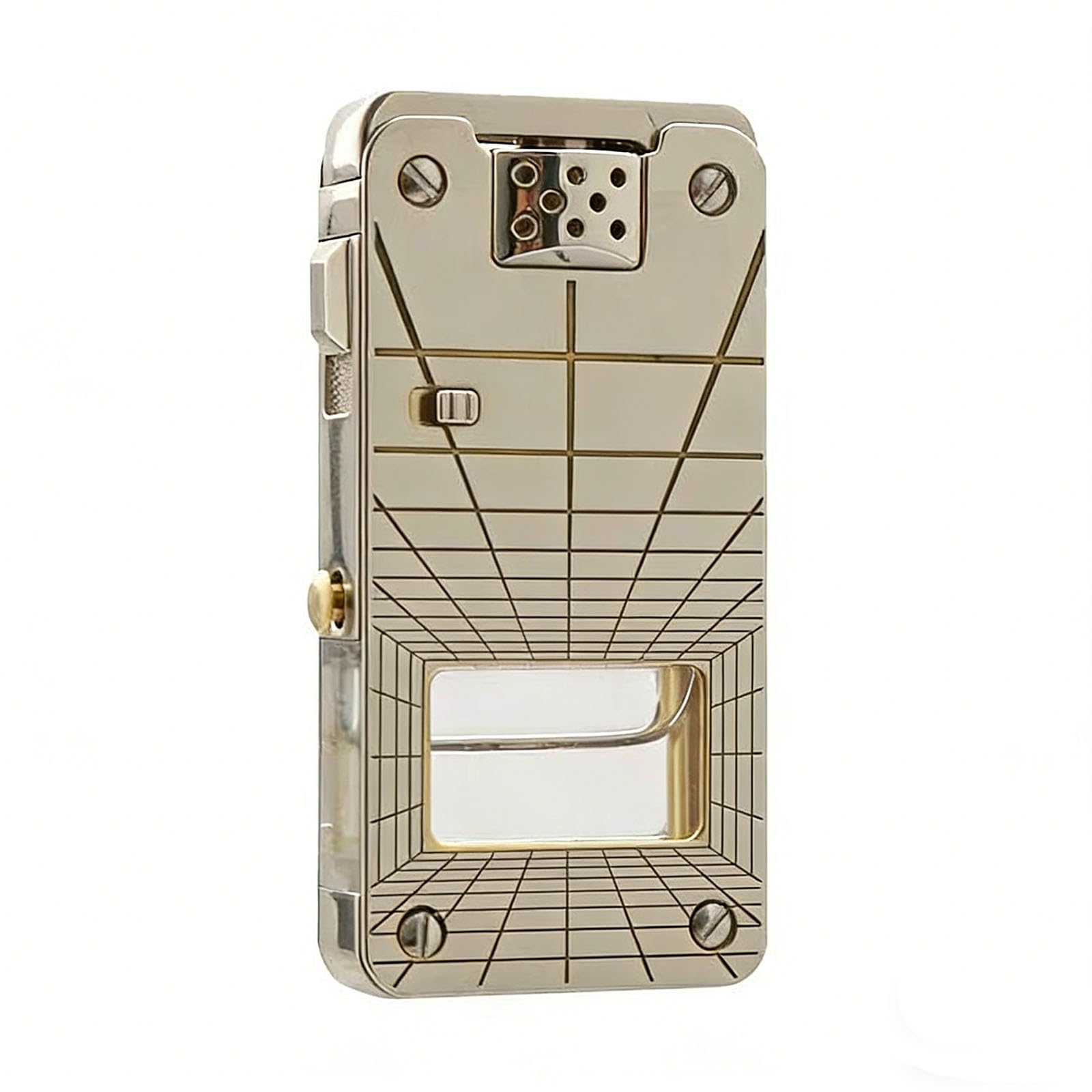 Caifuguihe A Cool Vintage Kerosene Lighter, Refillable Retro Lighters With Transparent Fuel Tank & One-Button Pop-Up Ignition, Classic Soft Flame Cigar Lighter(,Without Gift Box)