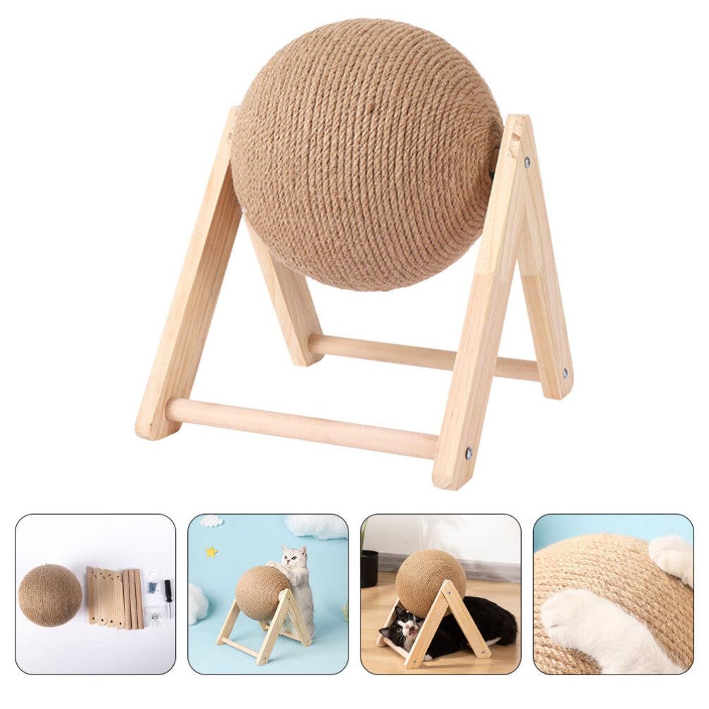 ibasenice 2pezzi Tiragraffi Interattivo Per Gatti Sisal Giocattolo Forma Di Palla Per Allenamento e Gioco Resistente e Decorativo Per Casa e Negozi Di Animali Domestici