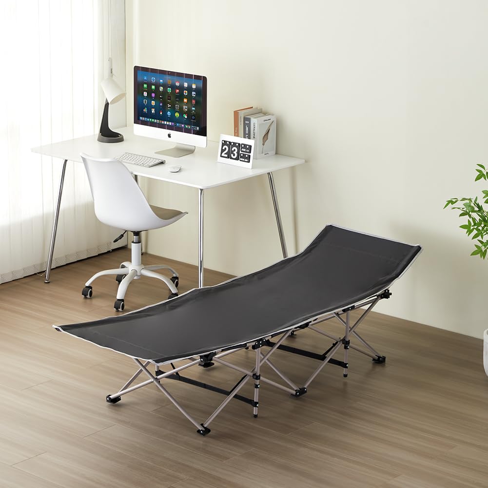 Shally Dogan Brandina Lettino da Campeggio Richiudibile Salvaspazio, Letto Pieghevole Sdraio per Esterni, Giardino, Balcone, Terrazzo, Camping, Chiusura Slim, Portatile e Comodo