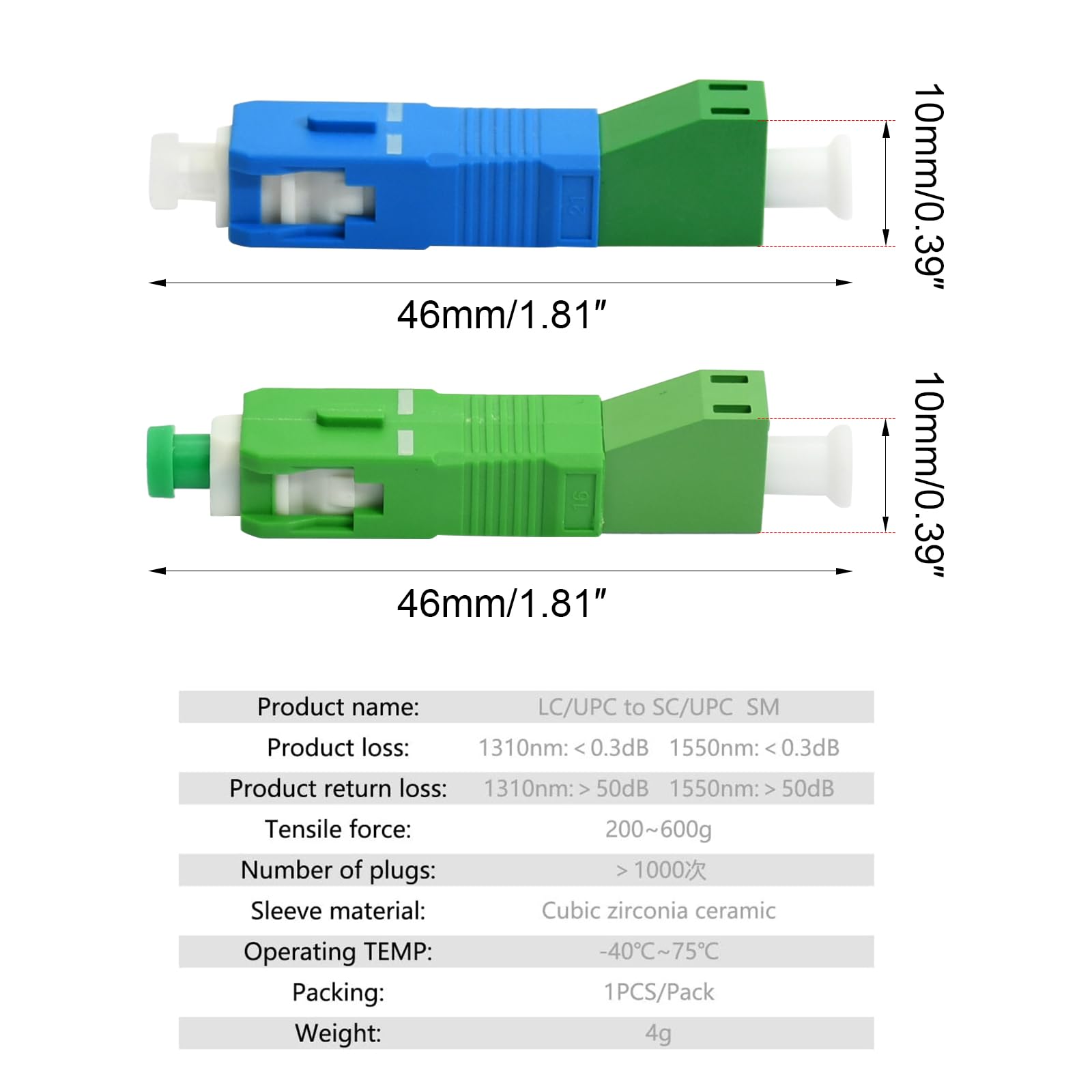 Glasfaser Adaptateur optique pour communications numériques LC femelle vers SC mâle bride hybride monomode 9/125 SM Connecteur adaptateur fibre optique