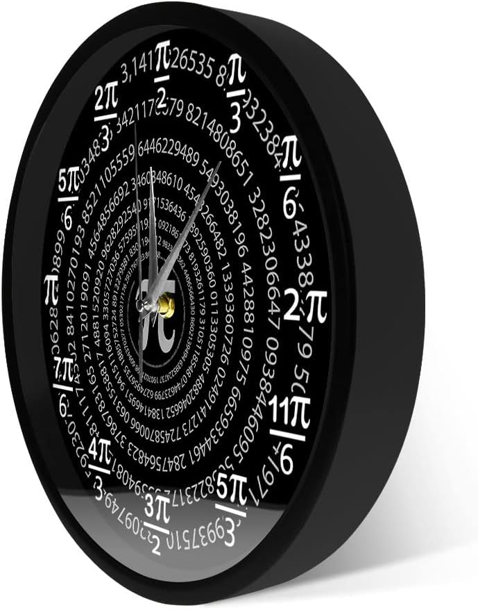 Pi 3.14 Mathematics Wall Clock with Metal Frame, Silent Quartz Battery Operated Math Science Wall Art Decorative Aluminum Wall Watch for Pi Day Math Lovers Gifts School Classroom Student