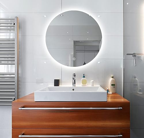 Miniatura 7 de Espejo para tocador para pared con luz LED y desempañador de calidad comercial con retroiluminación atenuable