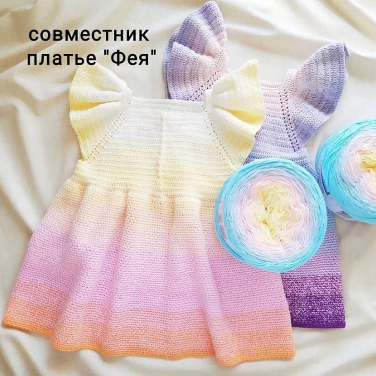 Image of Yarn Art Flowers Rosegarden 100% Cotton 250gr 8.80 oz 1094yds Multicolor Cotton Yarn Rainbow Crochet Yarn Spring Summer (308)