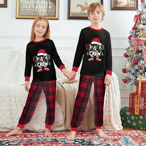 WakeUple Pijamas de Natal para a família combinando conjuntos de pijamas de Natal clássicos vermelho
