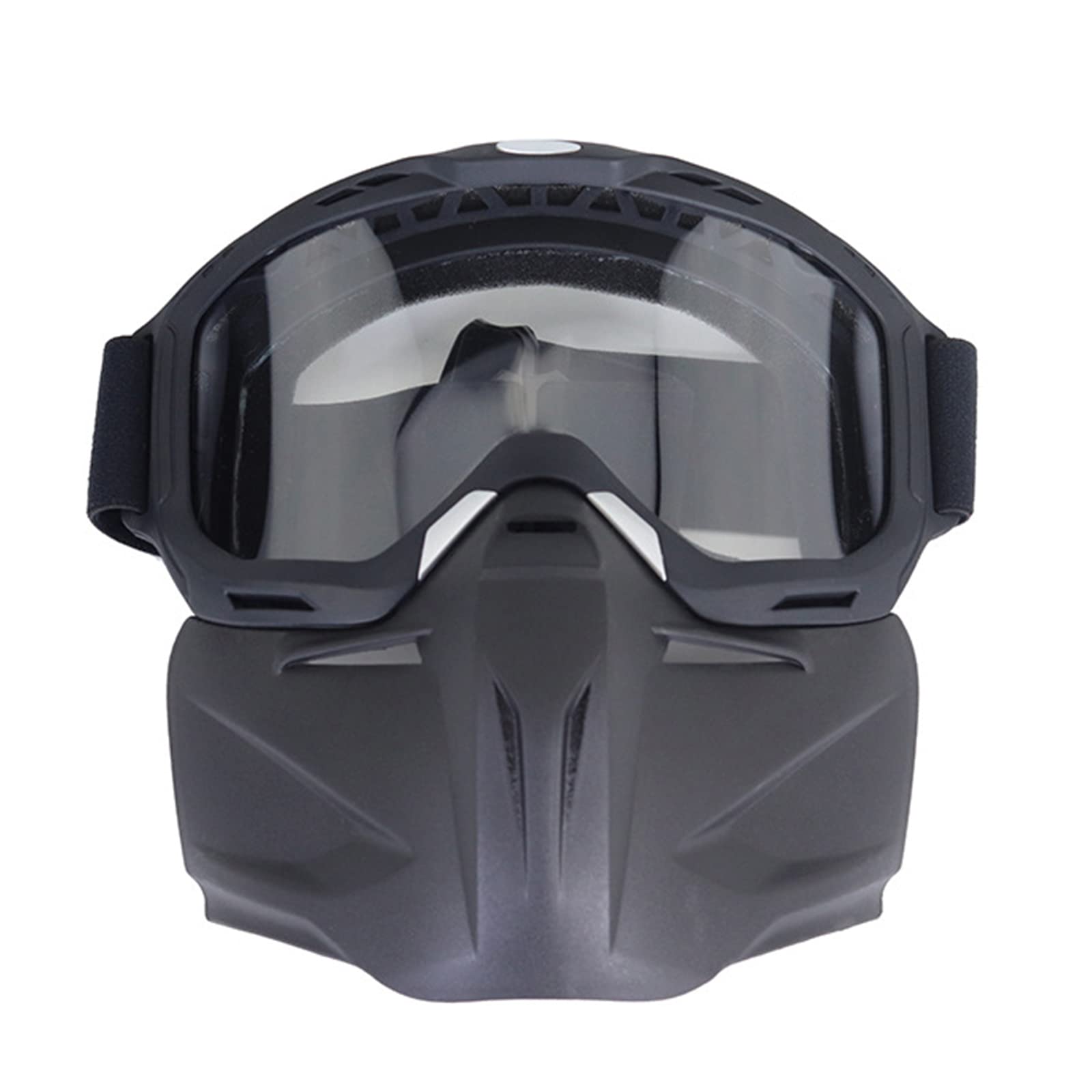Lunettes de Moto Lunettes de Ski Facial Détachable Casque Anti-buée Coupe-Vent Verres de Vélo,Transparent